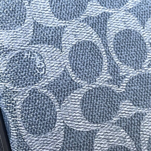 Coach Aden Crossbody Bag Blue Leather Signature Canvas CW364 Original Packaging - Picture 6 of 10